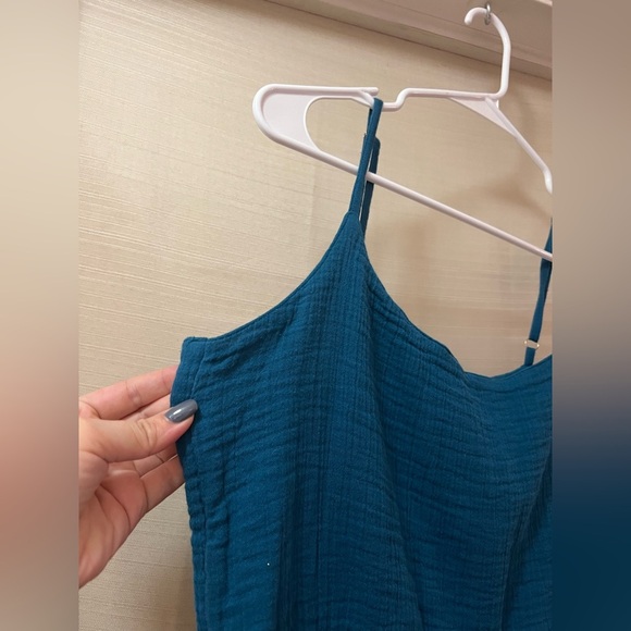 Carve design sleeveless romper blueish size medium fun bohemian eco friendly - Picture 5 of 9